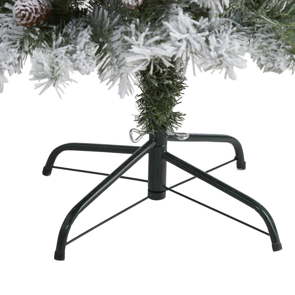 4ft. Flocked White River Mountain Pine Artificial Christmas Tree with Pinecones. Picture 4