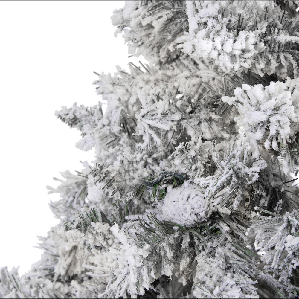 7ft. Flocked White River Mountain Pine Artificial Christmas Tree with Pinecones. Picture 3