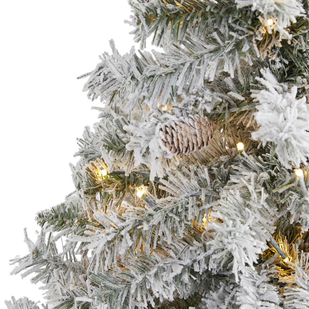 Flocked White River Mountain Pine Artificial Christmas Tree. Picture 4