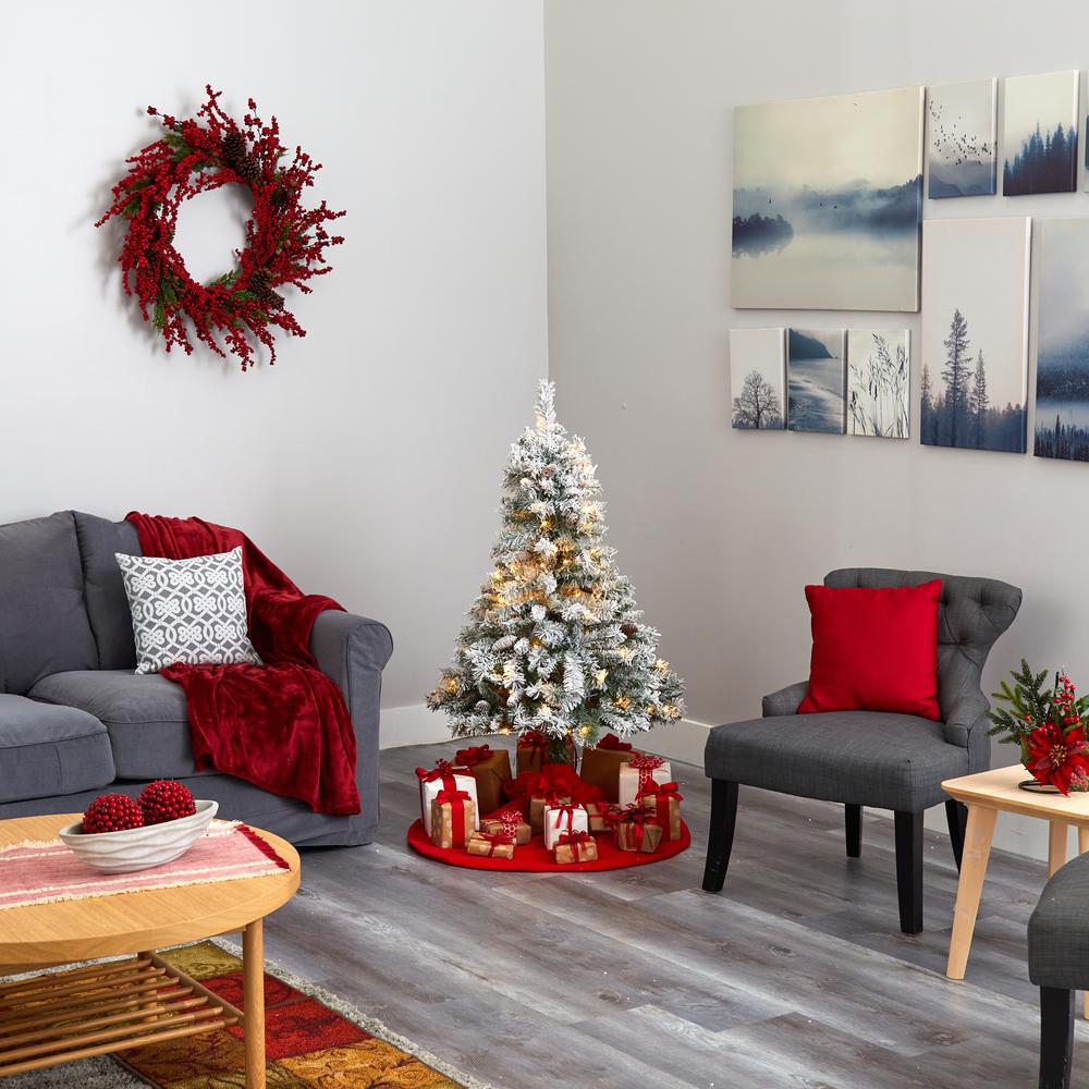 Flocked White River Mountain Pine Artificial Christmas Tree. Picture 6
