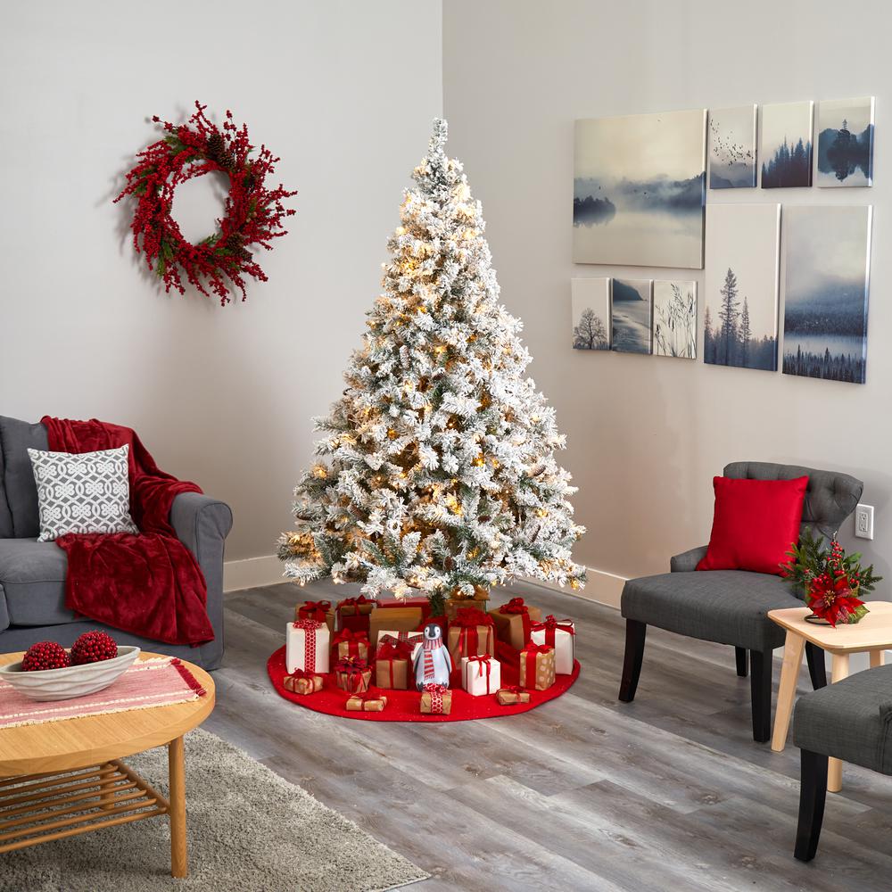 7ft. Flocked White River Mountain Pine Artificial Christmas Tree. Picture 6