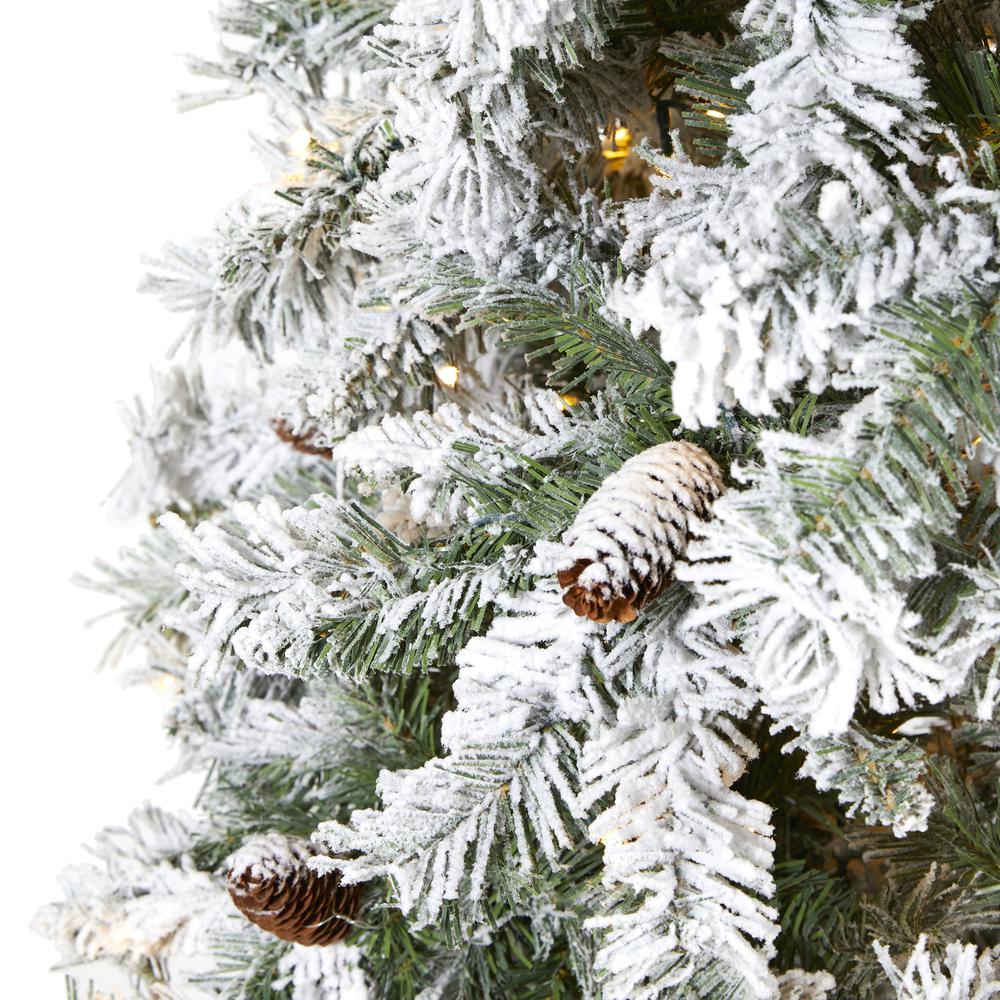 8ft. Flocked White River Mountain Pine Artificial Christmas Tree. Picture 4