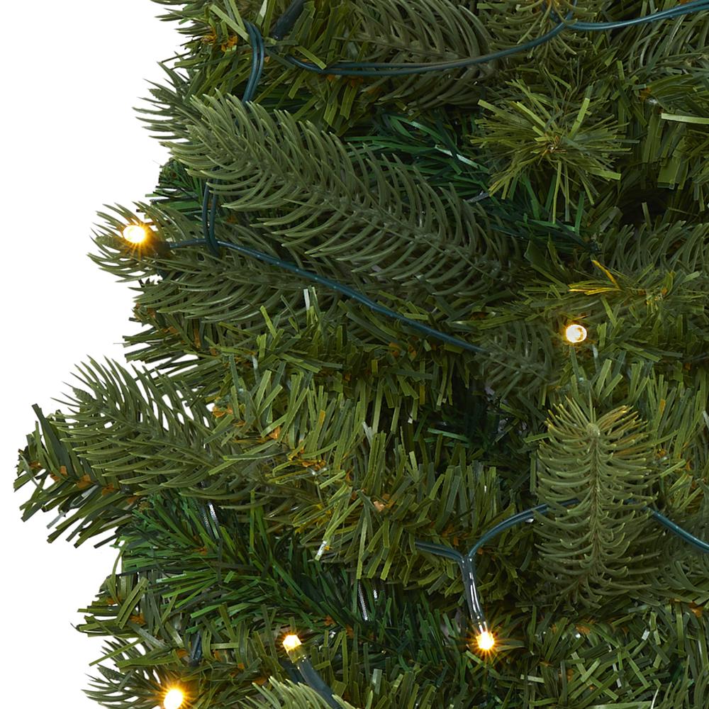 2ft. Flat Back Wall Hanging Artificial Christmas Tree with 20 Clear LED Lights. Picture 3