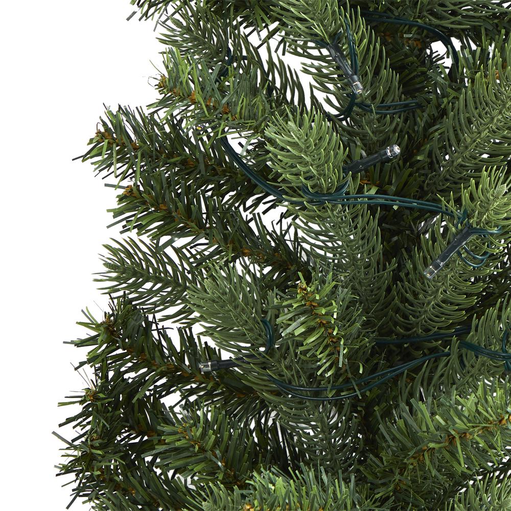 3ft. Flat Back Wall Hanging Artificial Christmas Tree with 35 Clear LED Lights. Picture 5