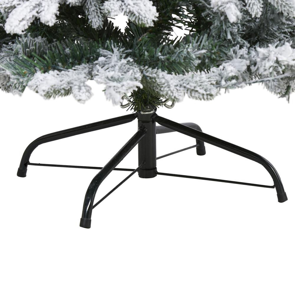Flocked Vermont Mixed Pine Artificial Christmas Tree with 100 Clear LED Lights. Picture 3