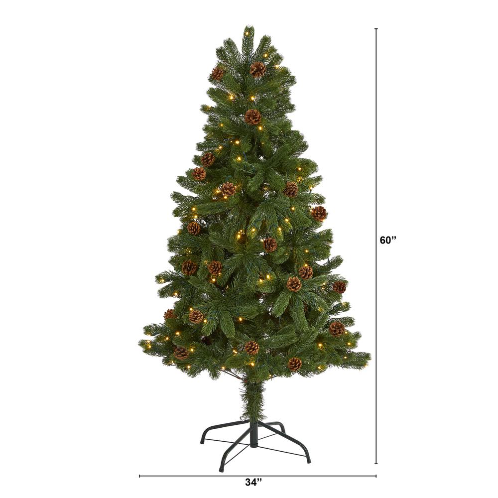 Rocky Mountain Spruce Artificial Christmas Tree with Pinecones. Picture 2