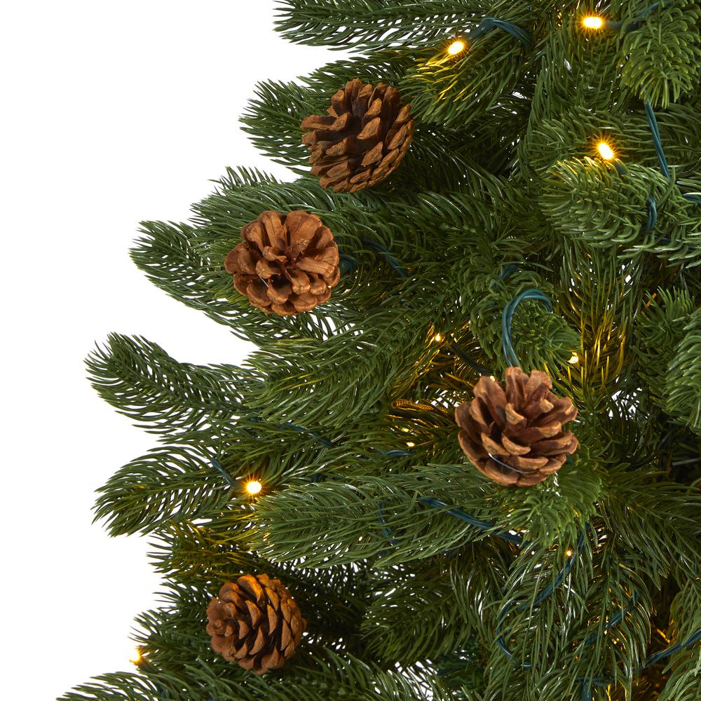 Rocky Mountain Spruce Artificial Christmas Tree with Pinecones. Picture 4