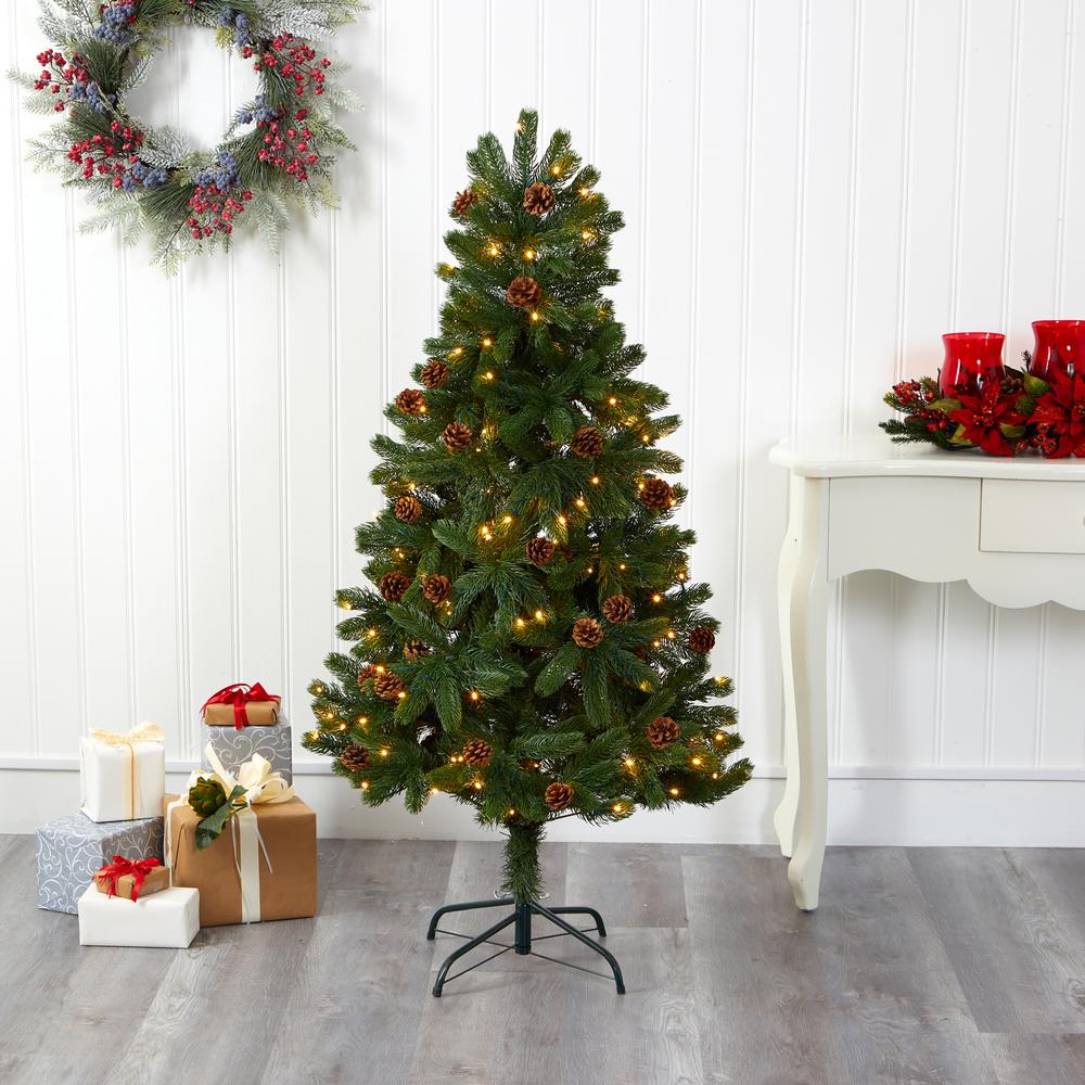 Rocky Mountain Spruce Artificial Christmas Tree with Pinecones. Picture 5
