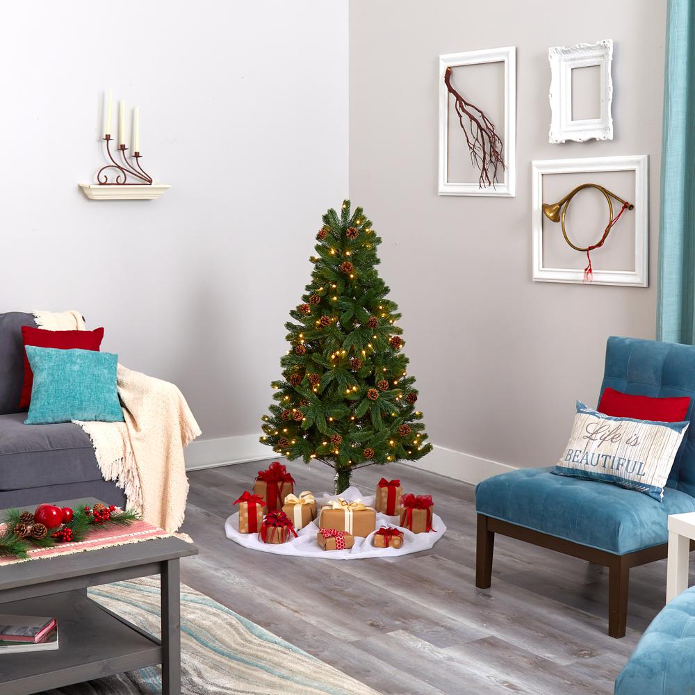 Rocky Mountain Spruce Artificial Christmas Tree with Pinecones. Picture 6