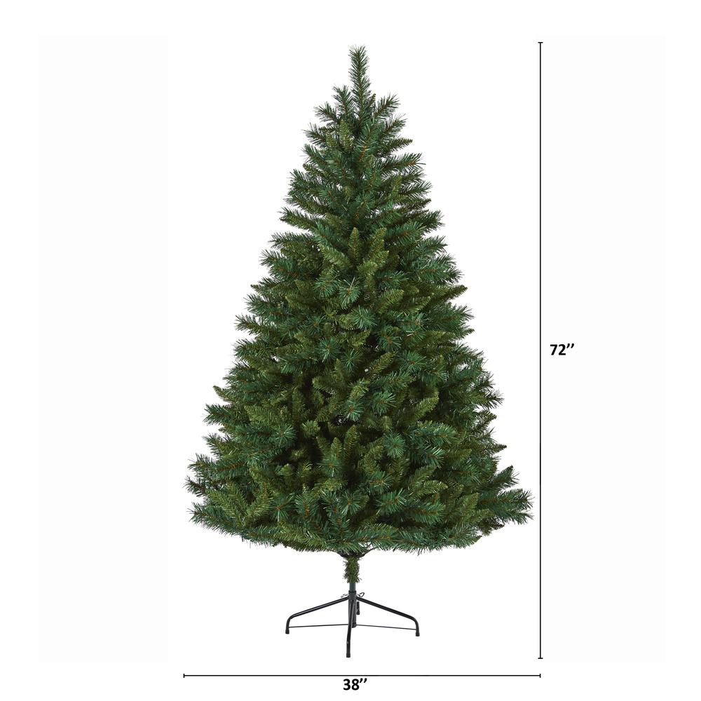 6ft. Rocky Mountain Mixed Pine Artificial Christmas Tree with 300 LED Lights. Picture 2
