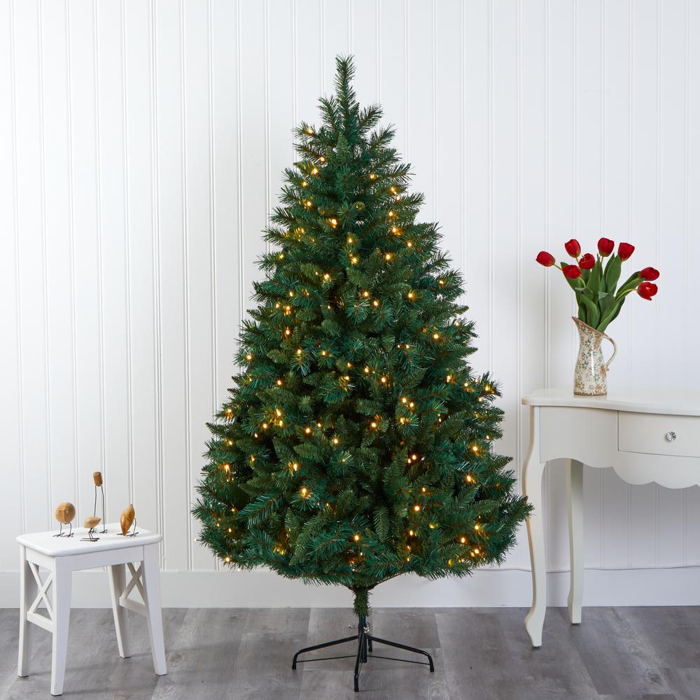 6ft. Rocky Mountain Mixed Pine Artificial Christmas Tree with 300 LED Lights. Picture 7