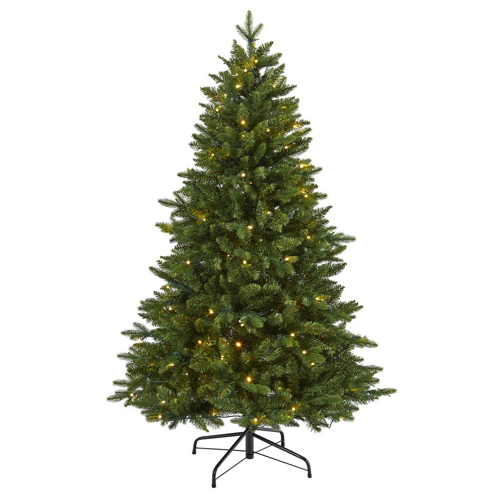 5ft. New Hampshire Fir Artificial Christmas Tree with 150 LED Lights. Picture 3