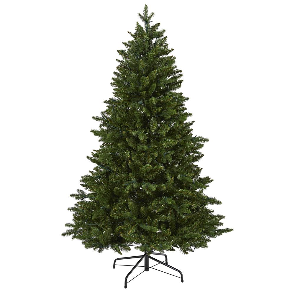 5ft. New Hampshire Fir Artificial Christmas Tree with 150 LED Lights. Picture 2