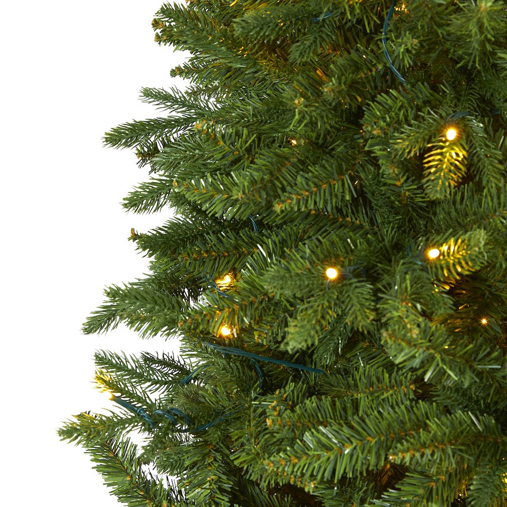 7ft. New Hampshire Fir Artificial Christmas Tree with 450 Clear LED Lights. Picture 3