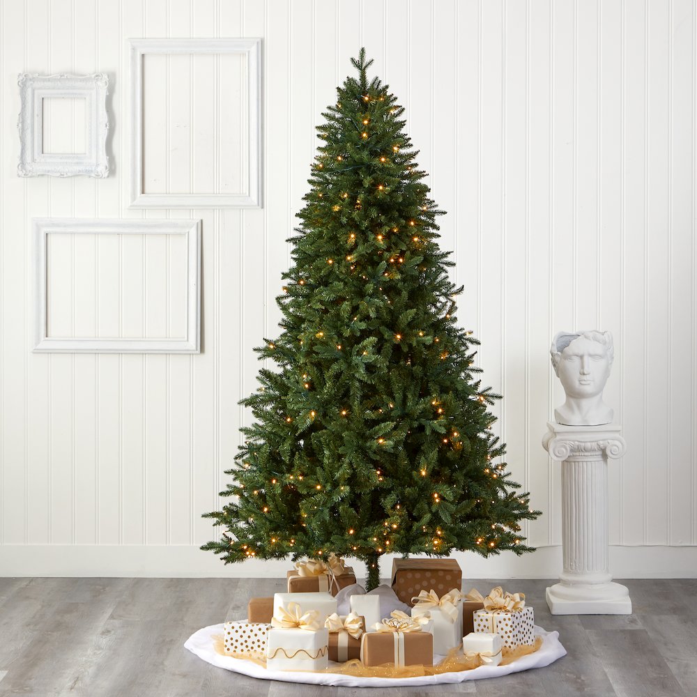 7ft. New Hampshire Fir Artificial Christmas Tree with 450 Clear LED Lights. Picture 5