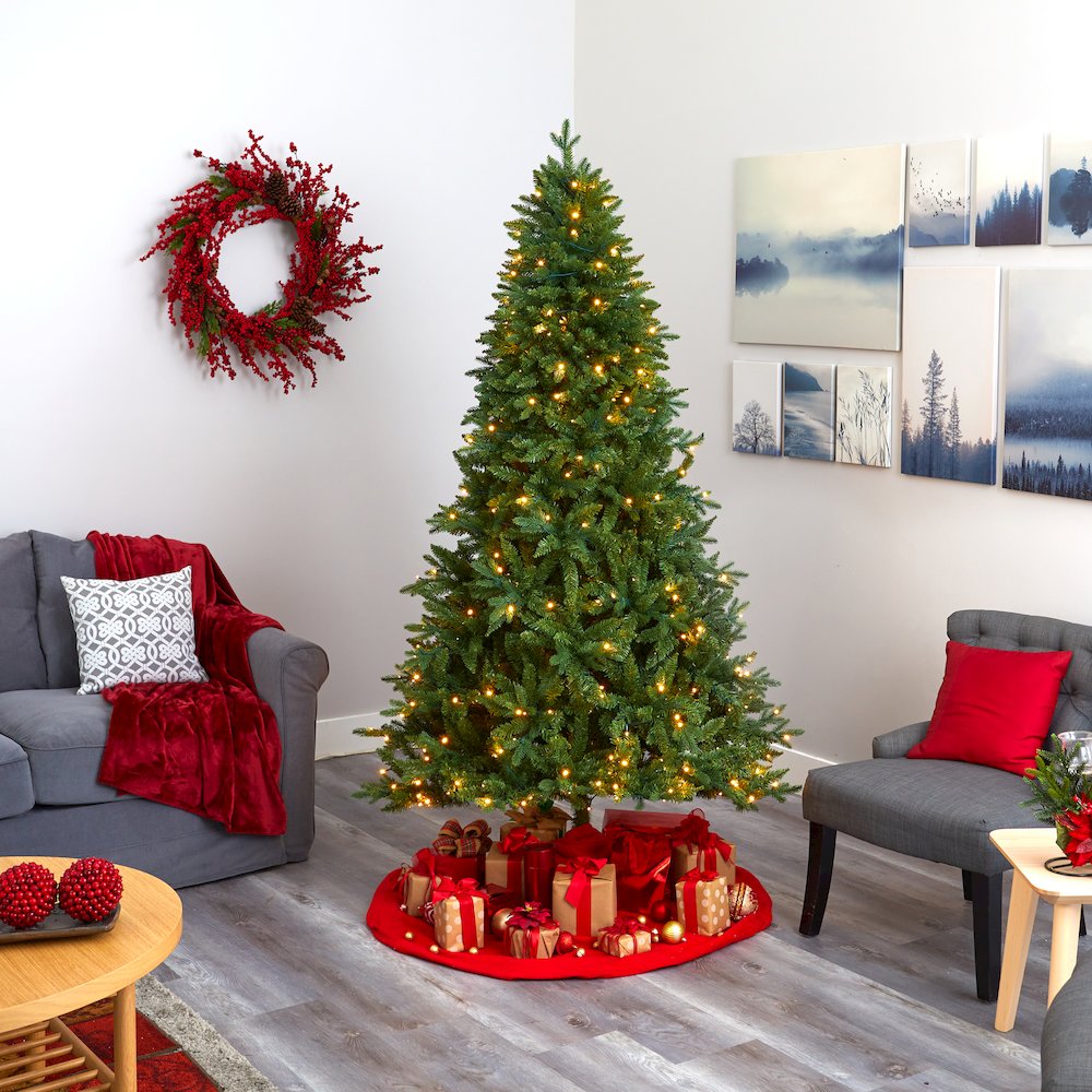 7ft. New Hampshire Fir Artificial Christmas Tree with 450 Clear LED Lights. Picture 6