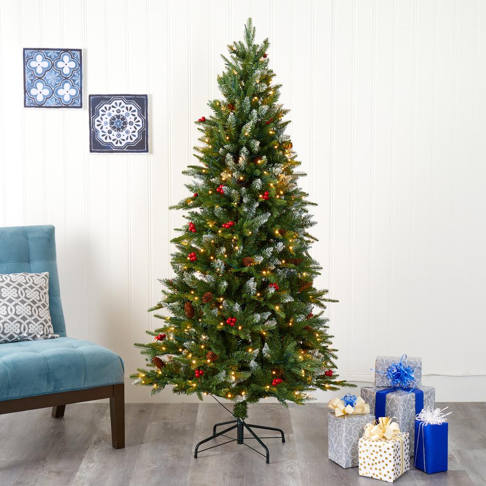6ft. Snow Tipped Portland Spruce Artificial Christmas Tree. Picture 6