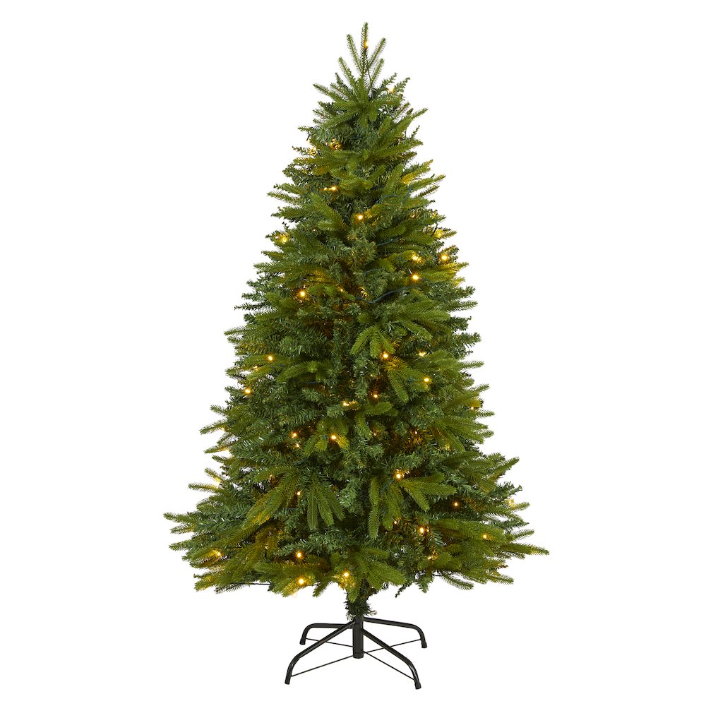 5ft. Sun Valley Fir Artificial Christmas Tree with 200 Clear LED Lights. Picture 1