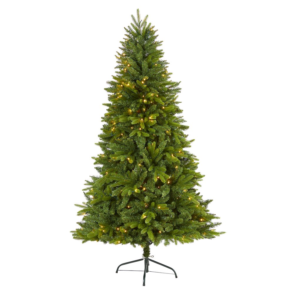 6ft. Sun Valley Fir Artificial Christmas Tree with 300 Clear LED Lights. Picture 1