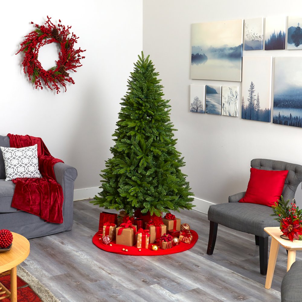 6ft. Sun Valley Fir Artificial Christmas Tree with 300 Clear LED Lights. Picture 7
