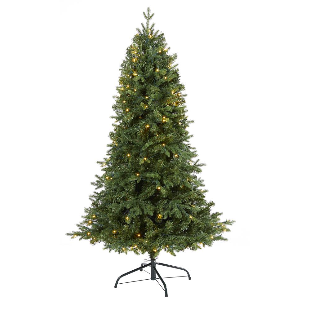 5ft. Vermont Fir Artificial Christmas Tree with 150 Clear LED Lights. Picture 1