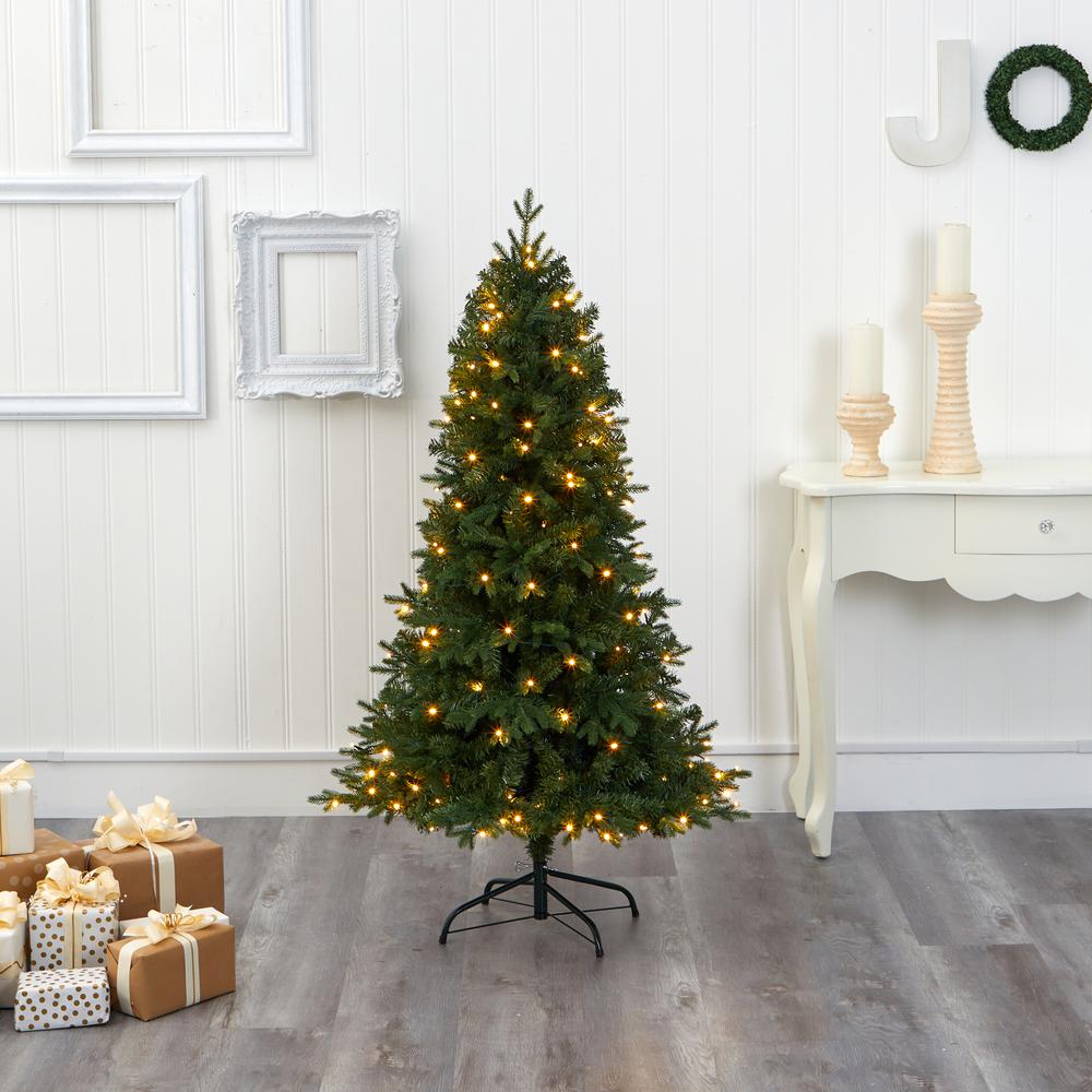 5ft. Vermont Fir Artificial Christmas Tree with 150 Clear LED Lights. Picture 5