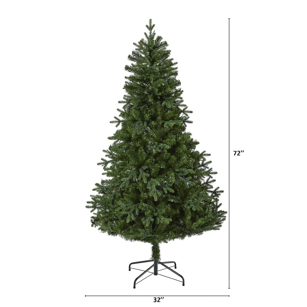 6ft. Vermont Fir Artificial Christmas Tree with 250 Clear LED Lights. Picture 2