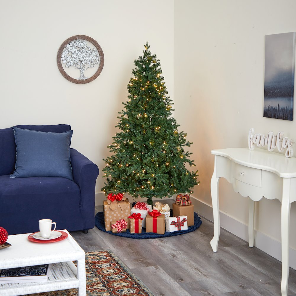 6ft. Vermont Fir Artificial Christmas Tree with 250 Clear LED Lights. Picture 8