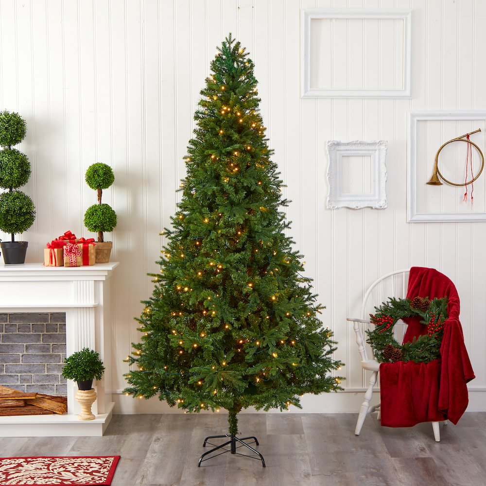 8ft. Vermont Fir Artificial Christmas Tree with 450 Clear LED Lights. Picture 5