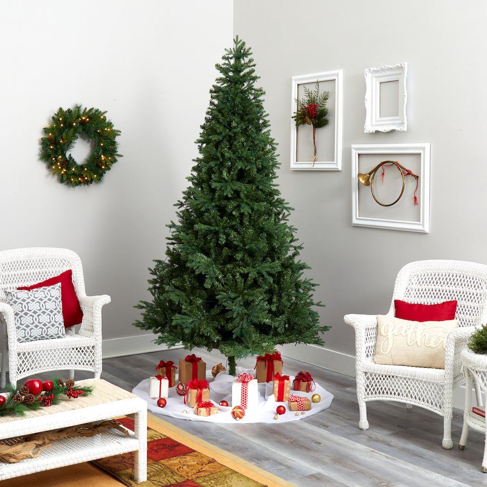 8ft. Vermont Fir Artificial Christmas Tree with 450 Clear LED Lights. Picture 7