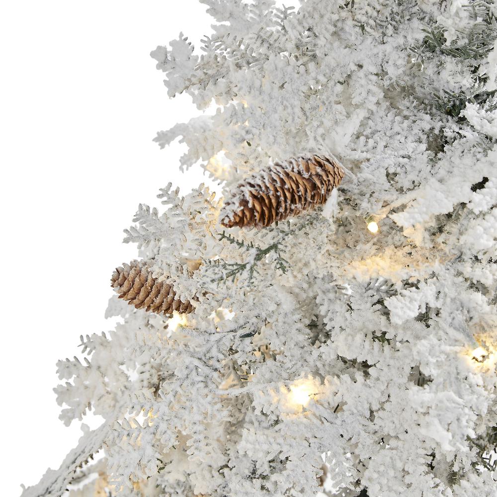 5ft. Flocked Montana Down Swept Spruce Artificial Christmas Tree. Picture 4
