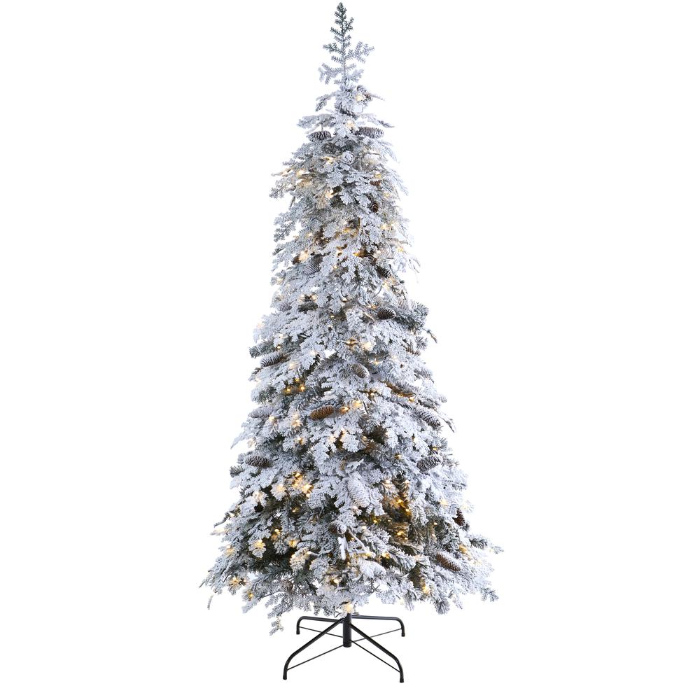 7ft. Flocked Montana Down Swept Spruce Artificial Christmas Tree. Picture 3