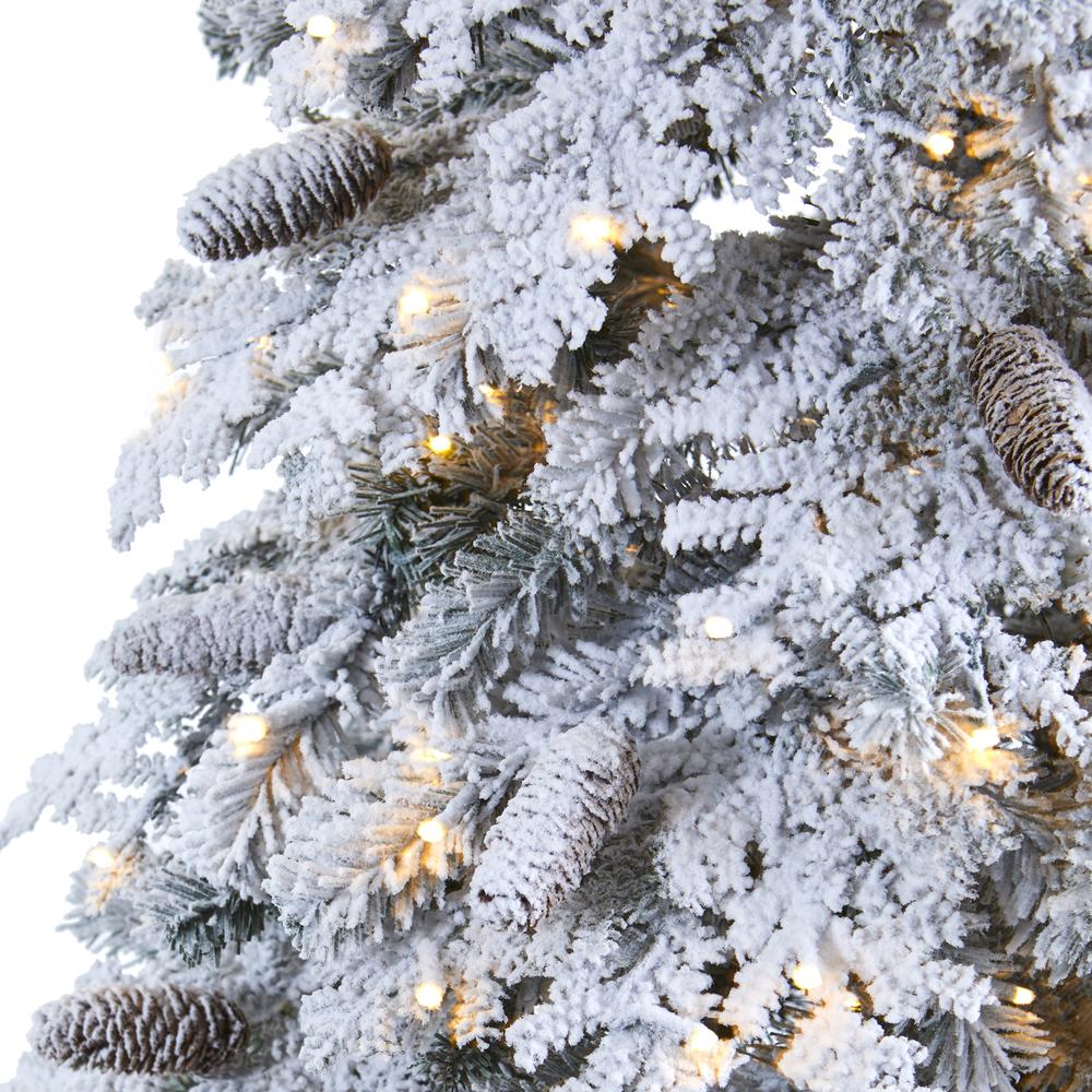 7ft. Flocked Montana Down Swept Spruce Artificial Christmas Tree. Picture 4