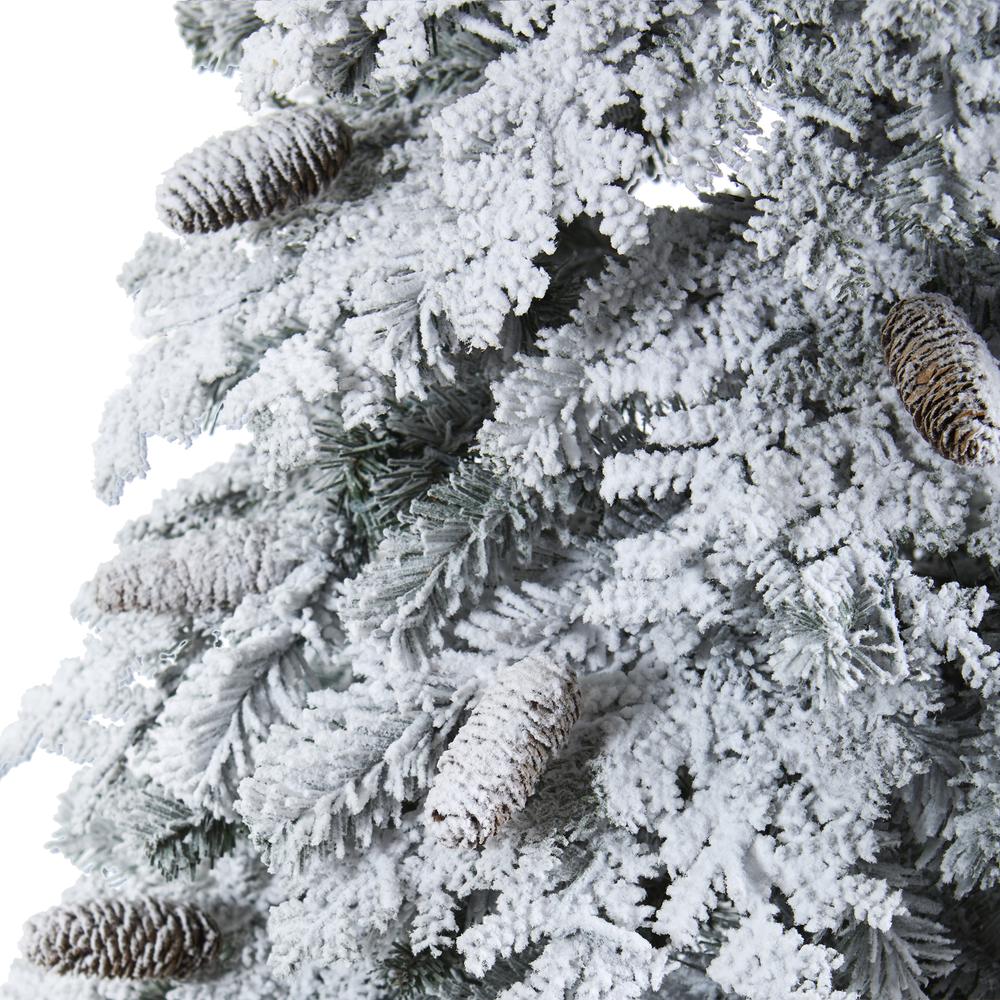 7ft. Flocked Montana Down Swept Spruce Artificial Christmas Tree. Picture 6