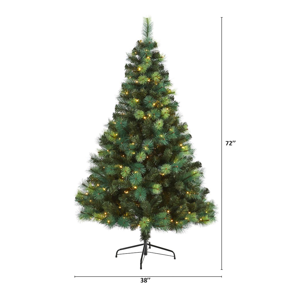 6ft. Assorted Green Scotch Pine Artificial Christmas Tree with 250 LED Lights. Picture 2