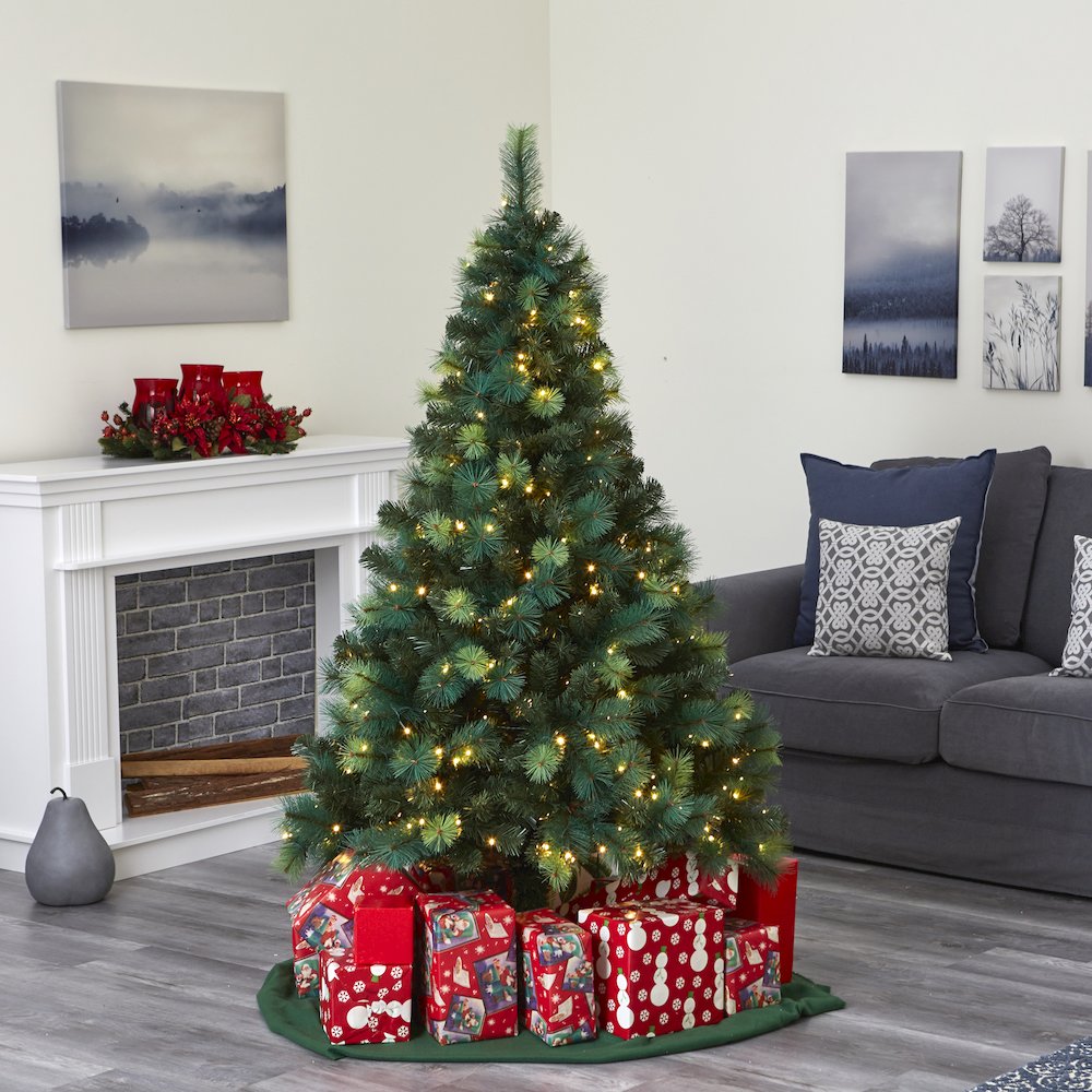 6ft. Assorted Green Scotch Pine Artificial Christmas Tree with 250 LED Lights. Picture 8
