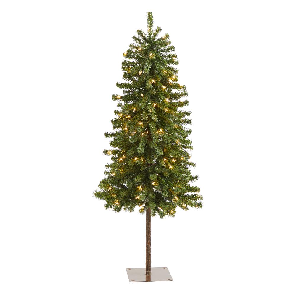 4ft. Alpine Artificial Christmas Tree with 100 Lights and 260 Bendable Branches. Picture 1