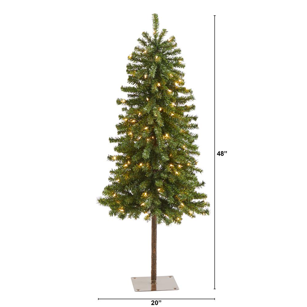 4ft. Alpine Artificial Christmas Tree with 100 Lights and 260 Bendable Branches. Picture 2