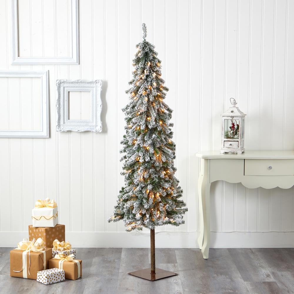 6ft. Flocked Alpine Christmas Artificial Tree. Picture 4