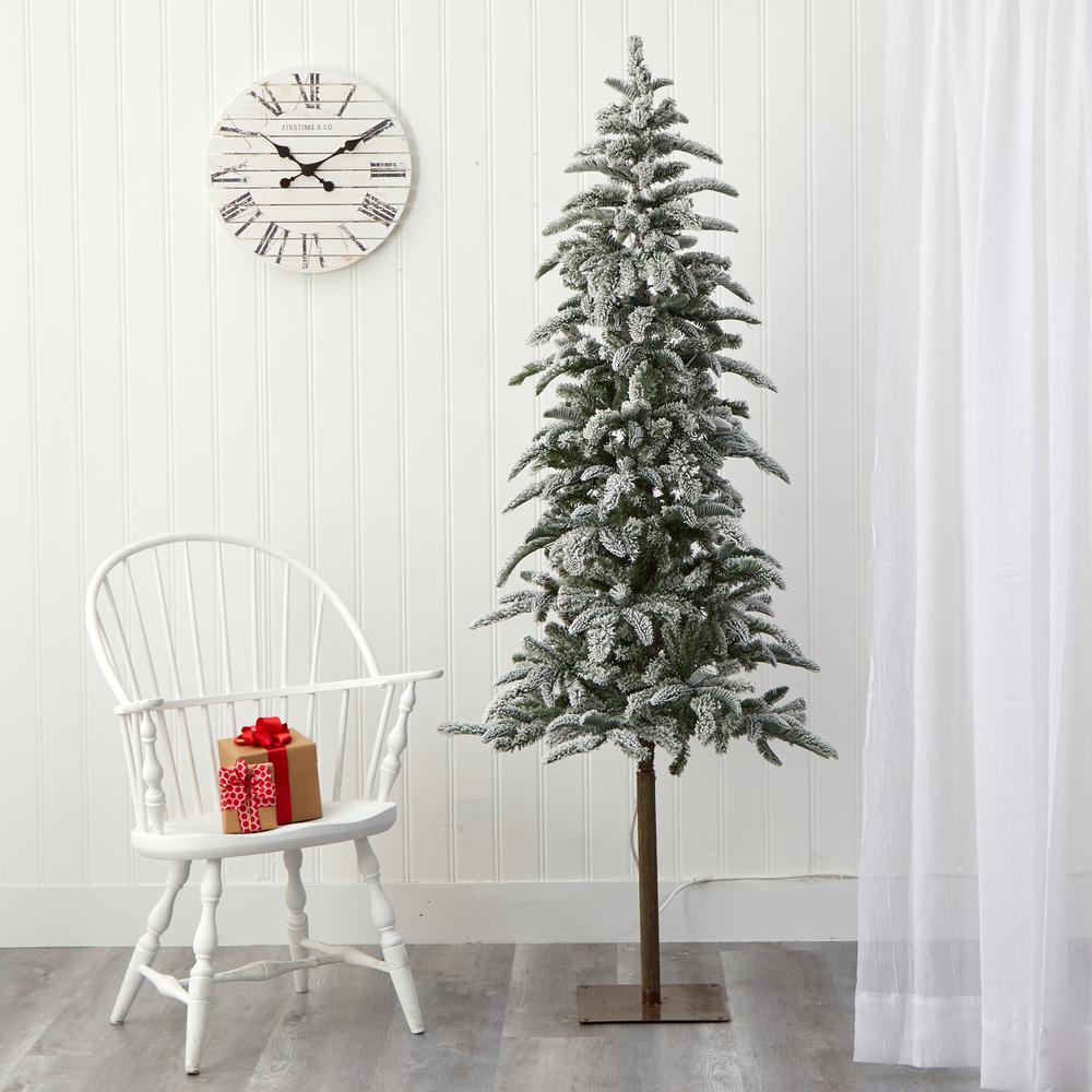 6.5ft. Flocked Washington Alpine Christmas Artificial Tree. Picture 7
