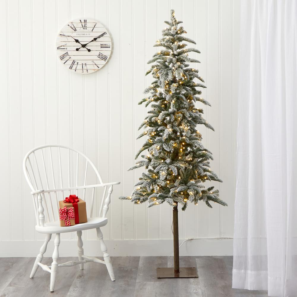 6.5ft. Flocked Washington Alpine Christmas Artificial Tree. Picture 8
