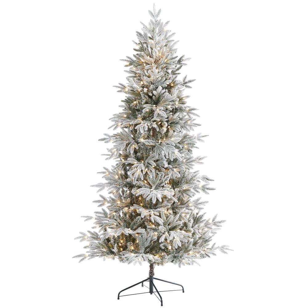 7.5ft. Flocked Manchester Spruce Artificial Christmas Tree. Picture 1