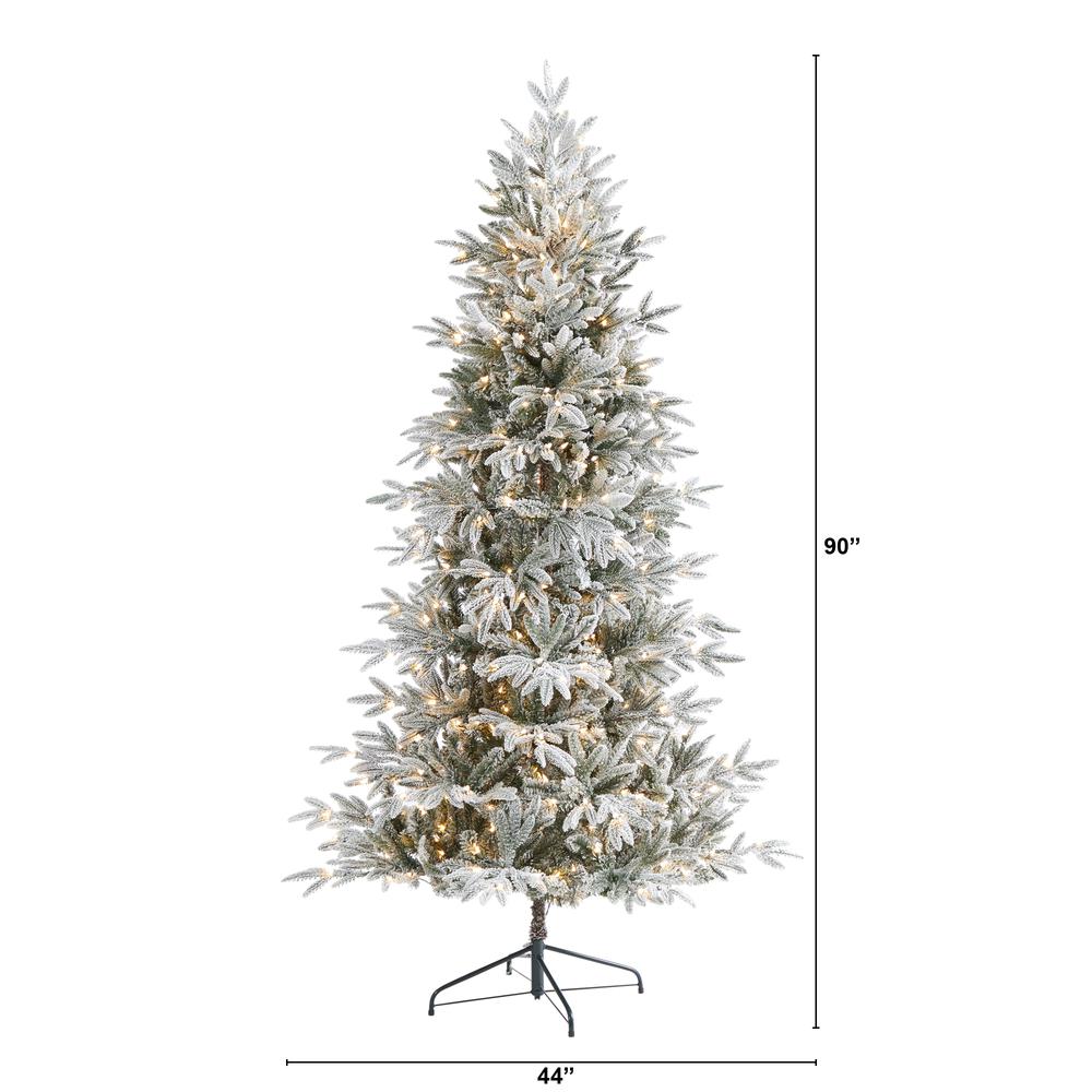 7.5ft. Flocked Manchester Spruce Artificial Christmas Tree. Picture 2