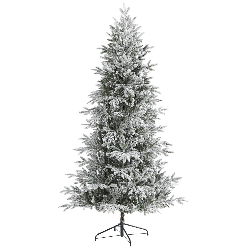 7.5ft. Flocked Manchester Spruce Artificial Christmas Tree. Picture 3