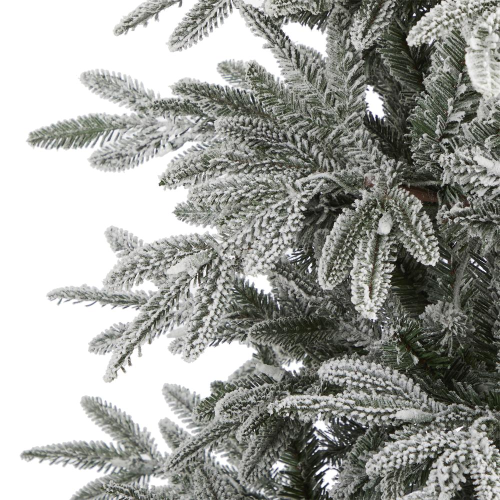 7.5ft. Flocked Manchester Spruce Artificial Christmas Tree. Picture 5