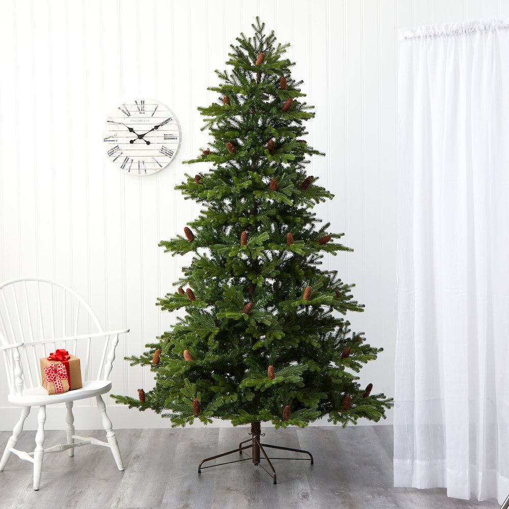 7.5ft. Yukon Mountain Fir Artificial Christmas Tree with 600 Clear Lights. Picture 8