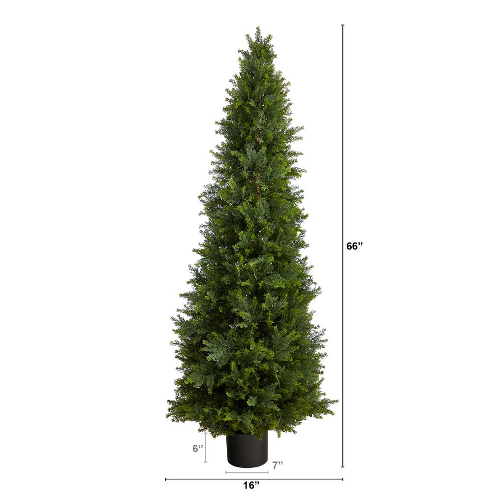 5.5ft. Cypress Cone Topiary Artificial Tree UV Resistant (Indoor/Outdoor). Picture 2