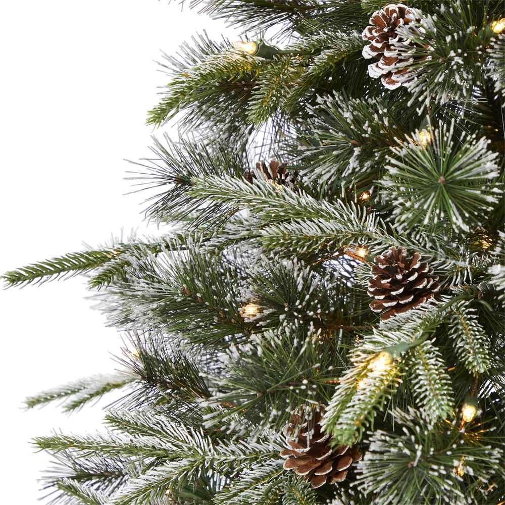 7.5ft. Snowed Tipped Clermont Mixed Pine Artificial Christmas Tree. Picture 4