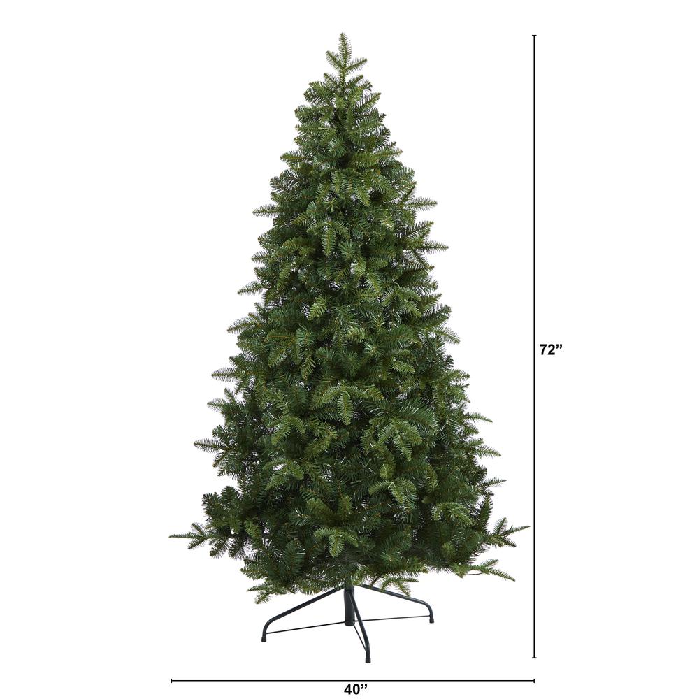 6ft. Grand Teton Spruce Flat Back Artificial Christmas Tree. Picture 2
