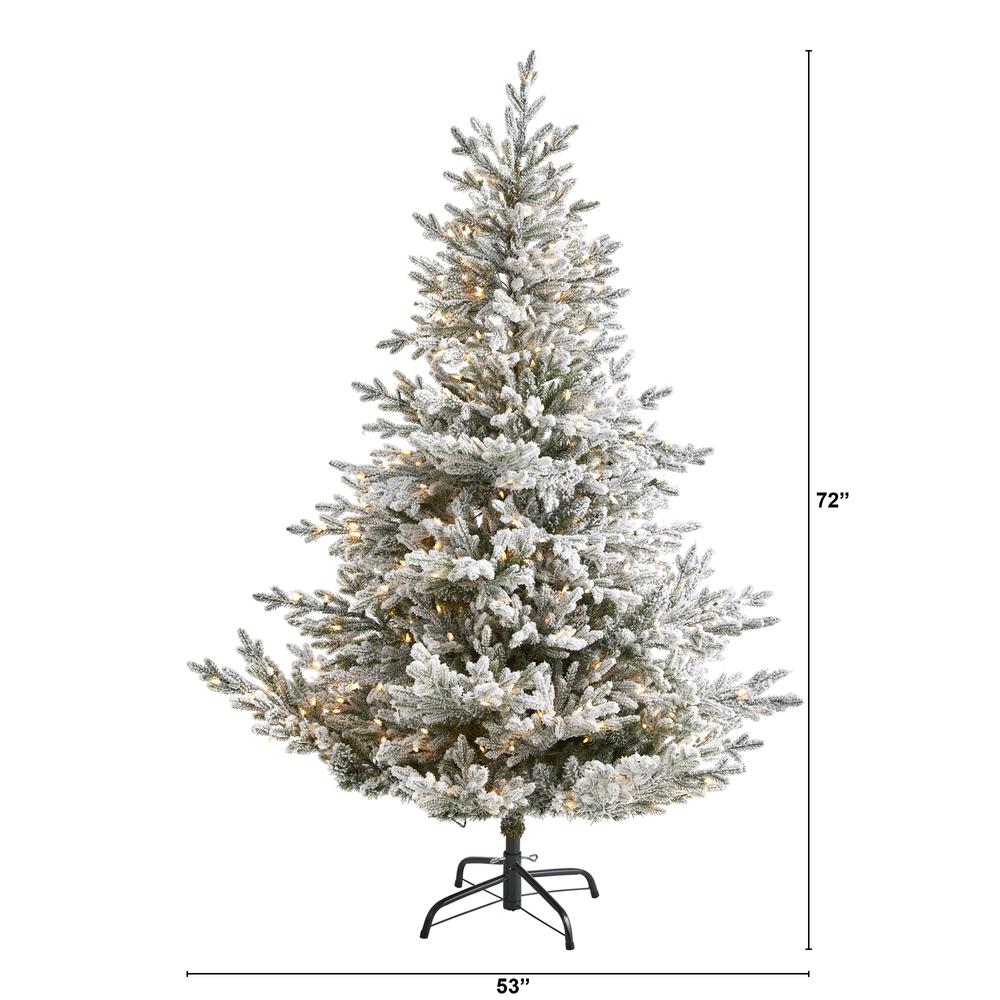 6ft. Flocked Fraser Fir Artificial Christmas Tree. Picture 3